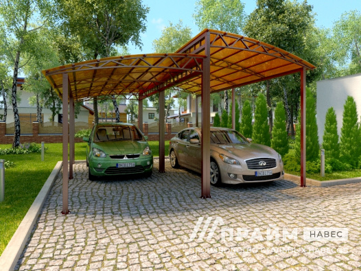 Навес на две машины №22 - фото 520
