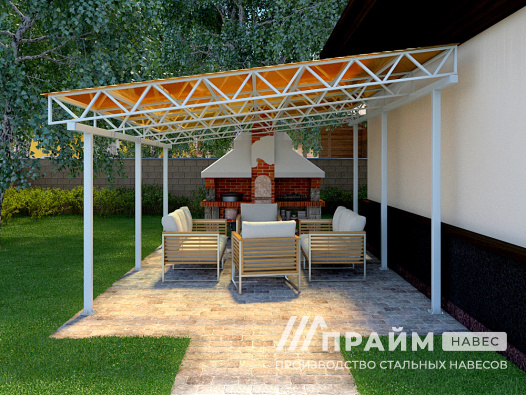 Пристрой навес веранда из сотового поликарбоната №19 - фото 840