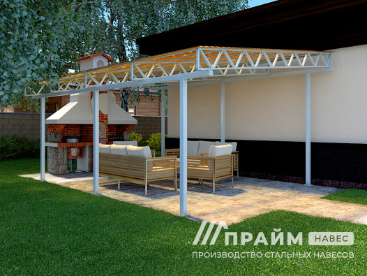 Пристрой навес веранда из сотового поликарбоната №19 - фото 841